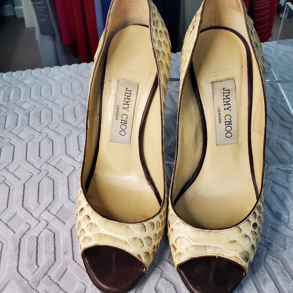 Jimmy Choo Snake Print Heels